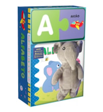 Livro Cartonado Alfabeto - Livro com pelúcia e quebra-cabeça