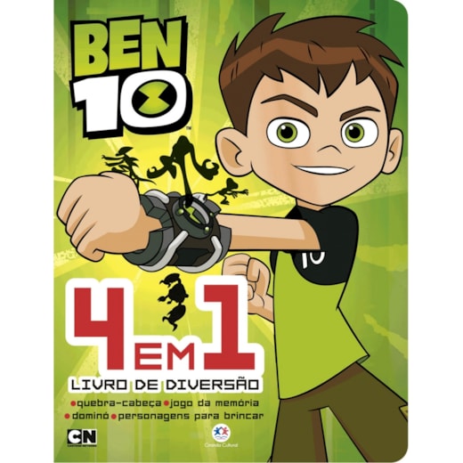 Livro Cartonado Ben 10 - 4 em 1 - Livro de diversão