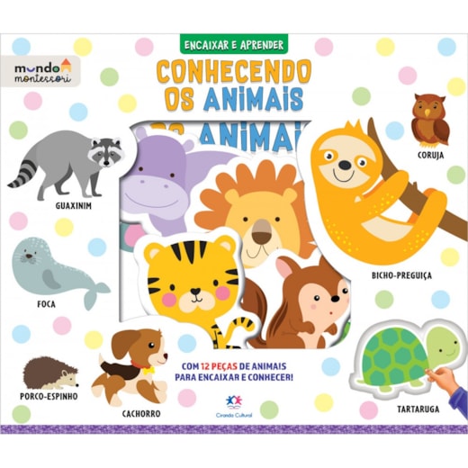 Livro Cartonado Conhecendo os animais - Livro com peças para encaixar e aprender