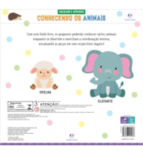 Livro Cartonado Conhecendo os animais - Livro com peças para encaixar e aprender