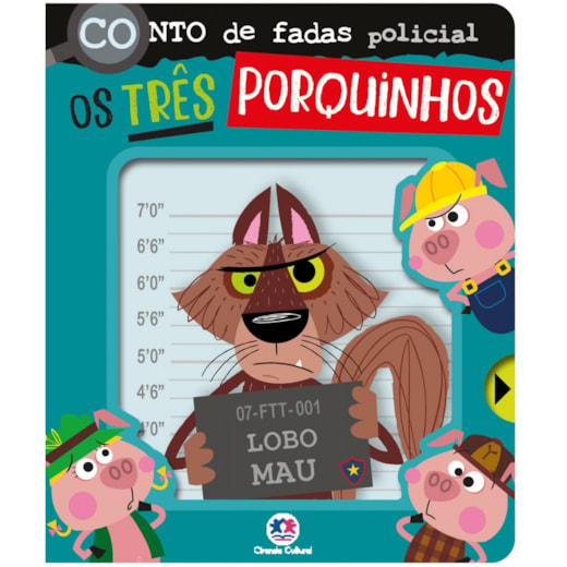 Livro Cartonado Conto de fadas policial - Os três porquinhos