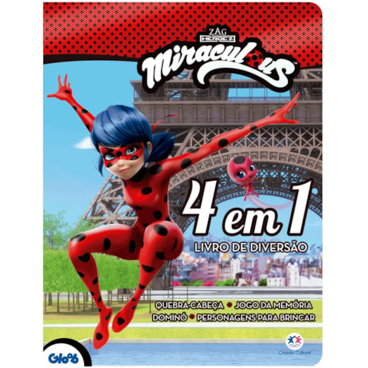 Livro Cartonado Ladybug - 4 em 1 - Livro de diversão