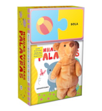 Livro Cartonado Minhas primeiras palavras - Livro com pelúcia e quebra-cabeça