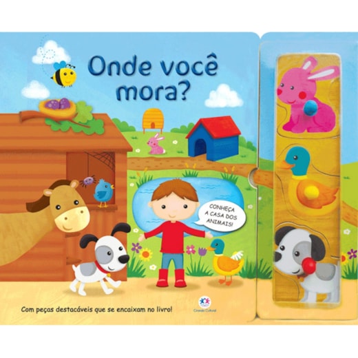 Livro Cartonado Peg puzzle - who lives where?