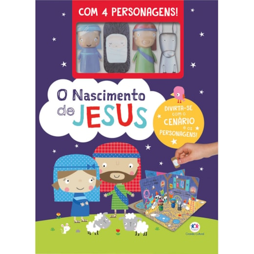 Livro com cenário O nascimento de Jesus