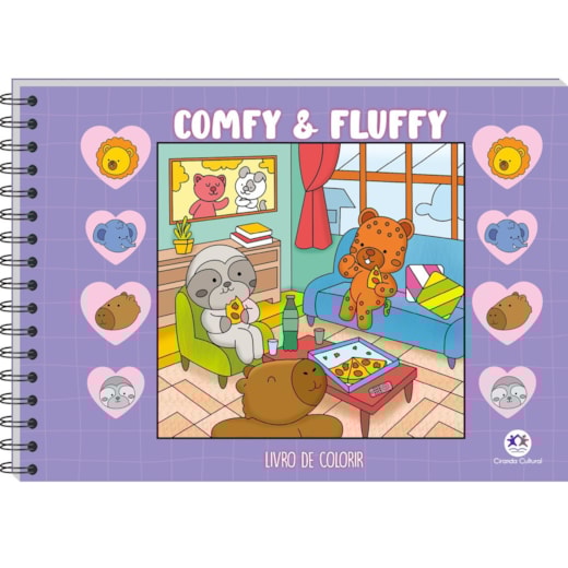 Livro Comfy & cozy books Comfy and Fluffy Purple - Para Colorir