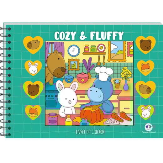 Livro Comfy & cozy books Cozy and Fluffy Green - Livro de colorir