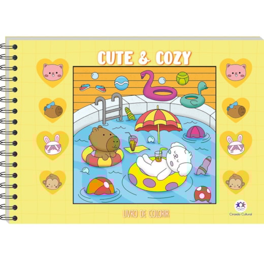 Livro Comfy & cozy books Cute and Cozy Yellow - Livro de Colorir