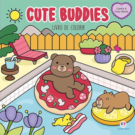 Livro Comfy & cozy books Cute Buddies - Para Colorir