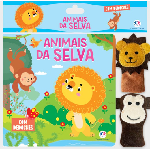 Livro Dedoche Animais da selva - Livro com dedoche