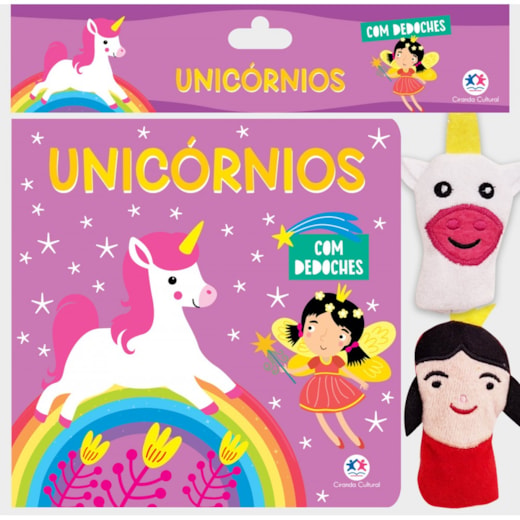 Livro Dedoche Unicórnios - Livro com dedoche