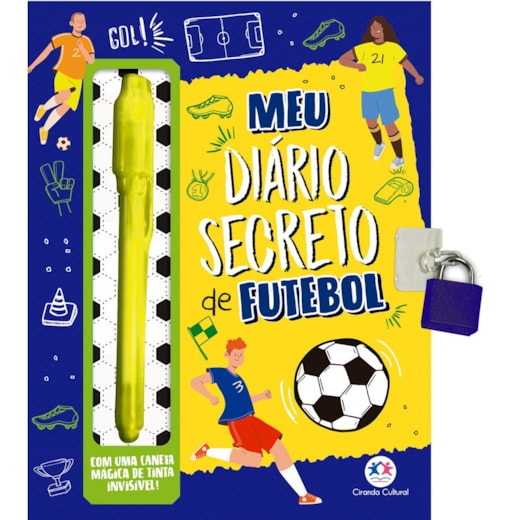 Livro Diário mágico Meu livro-diário secreto de futebol