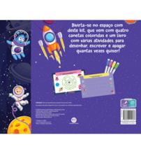 Livro Escreva e apague Espaço - Com canetas coloridas para escrever a apagar