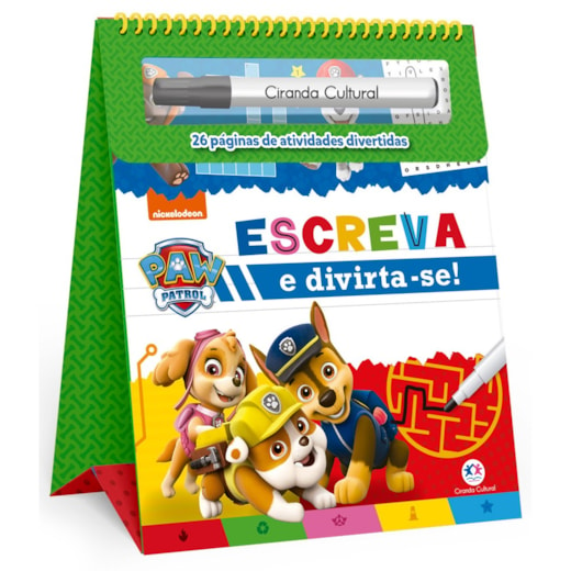 Livro Escreva e apague Patrulha Canina - escreva e apague espiral