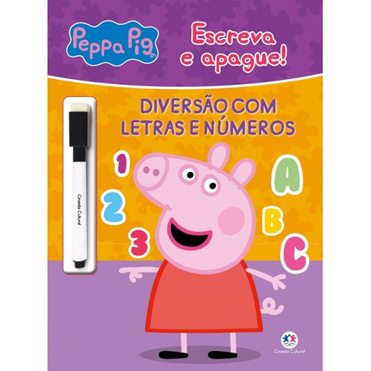 Livro Escreva e apague Peppa Pig - Diversão com letras e números