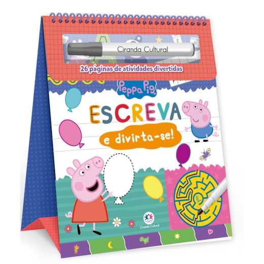 Livro Escreva e apague Peppa pig - escreva e apague espiral