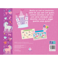 Livro Escreva e apague Unicórnios - Com canetas coloridas para escrever a apagar