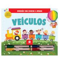 Livro Escreva e apague Veículos - Com canetas coloridas para escrever a apagar