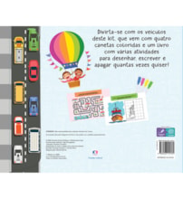 Livro Escreva e apague Veículos - Com canetas coloridas para escrever a apagar