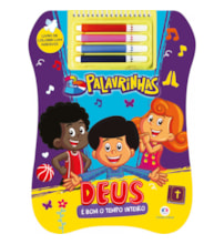 Livro Espiral recortado com canetinhas 3 Palavrinhas - Deus é bom o tempo inteiro