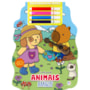 Livro Espiral recortado com canetinhas Animais Amigos: Colorir com Adesivos e Canetinhas