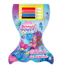 Livro Espiral recortado com canetinhas Barbie - Colorindo as sereias