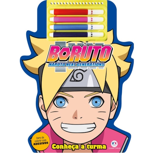 Livro Espiral recortado com canetinhas Boruto - Conheça a turma