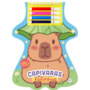 Livro Espiral recortado com canetinhas Capivaras Fofinhas com Adesivos e Canetinhas