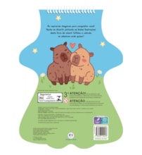 Livro Espiral recortado com canetinhas Capivaras Fofinhas com Adesivos e Canetinhas