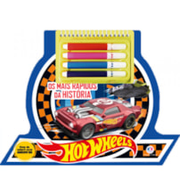 Livro Espiral recortado com canetinhas Hot Wheels - Os mais rápidos da história