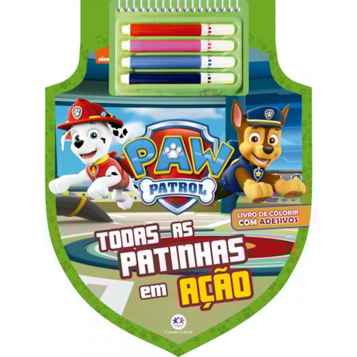 Livro Espiral recortado com canetinhas Patrulha Canina - Todas as patinhas em ação