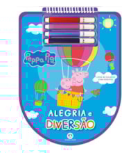 Livro Espiral recortado com canetinhas Peppa Pig - Alegria e diversão