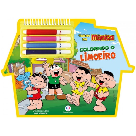 Livro Espiral recortado com canetinhas Turma da Mônica - Colorindo o Limoeiro