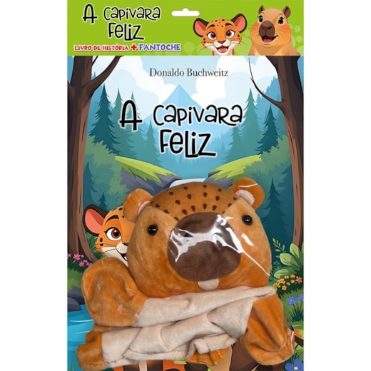Livro Fantoche A capivara feliz  Livro de história + Fantoche