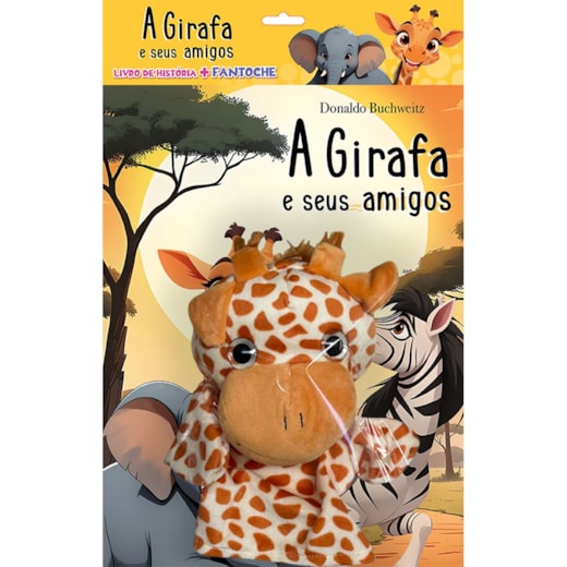 Livro Fantoche A girafa e seus amigos - Livro de história + Fantoche