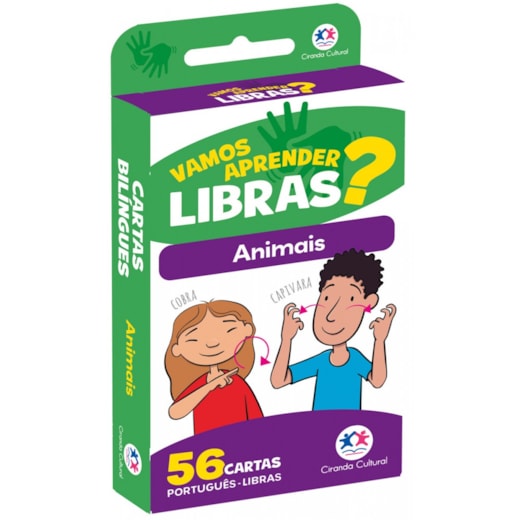 Livro Flash cards Flash cards - Animais em Libras - Com QR code para aprender os sinais