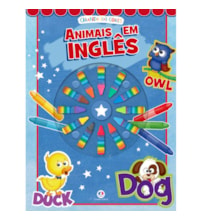 Livro Giz de cera Animais em inglês