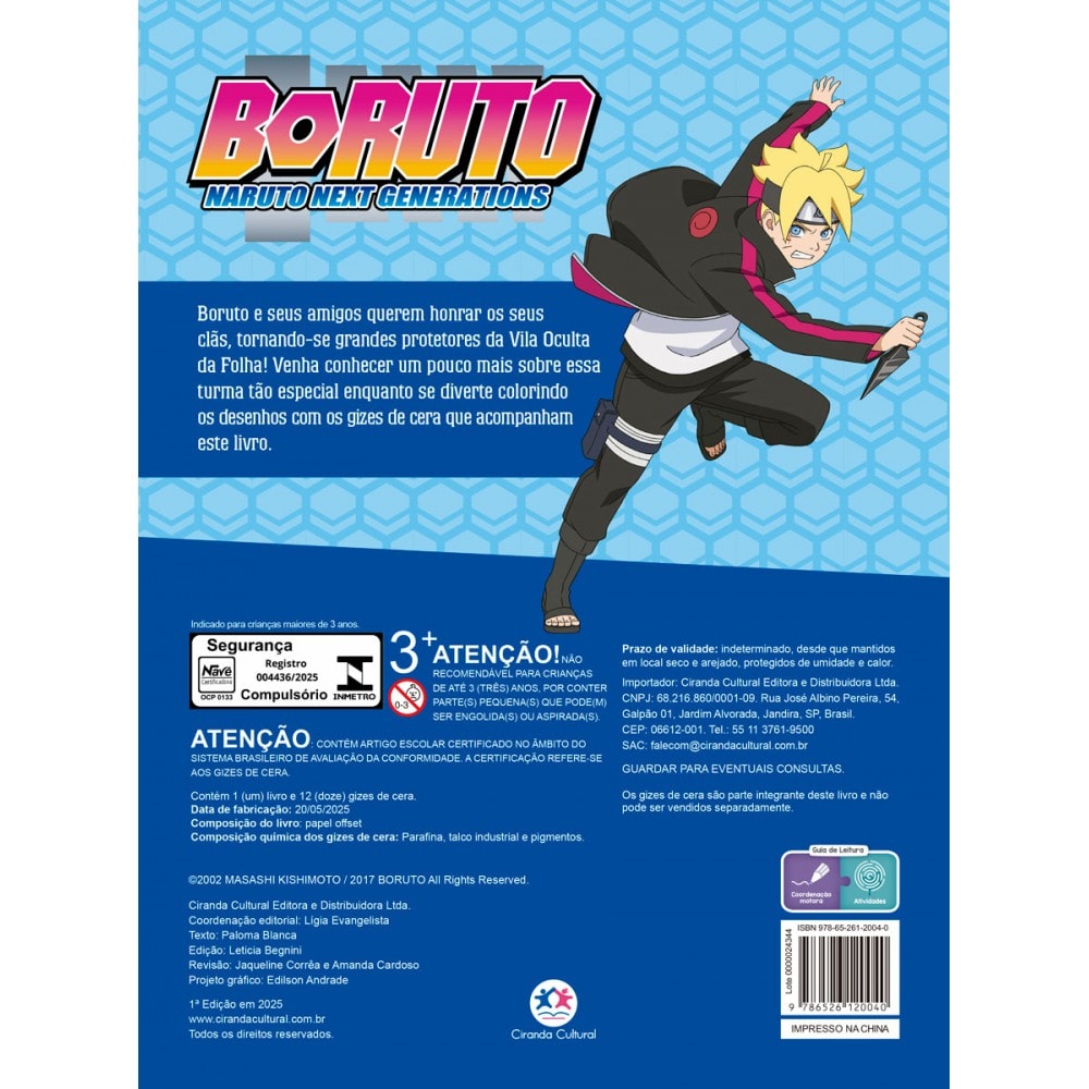 Livro Giz de cera Boruto - Diversão com cores - Giz de cera