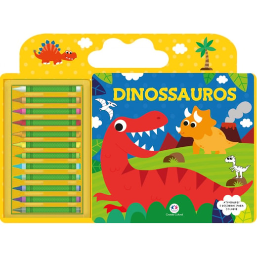 Livro Giz de cera Dinossauros