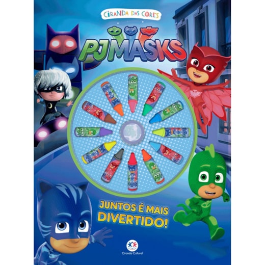 Livro Giz de cera PJ Masks - Juntos é mais divertido!