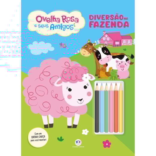 Livro Grampeado A Ovelha Rosa e seus Amigos - Cores da Fazenda