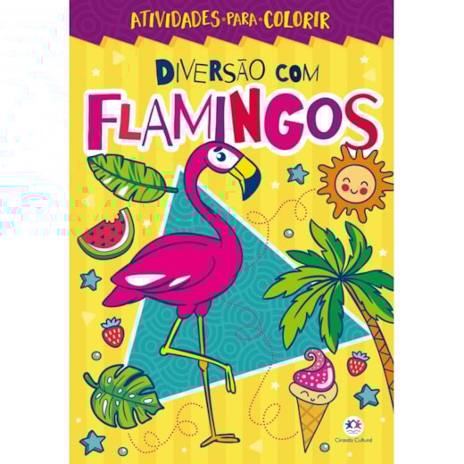 Livro Grampeado Diversão com flamingos