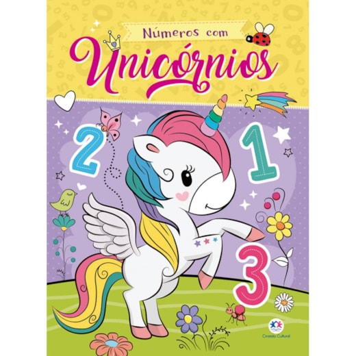 Livro Grampeado Números com unicórnios