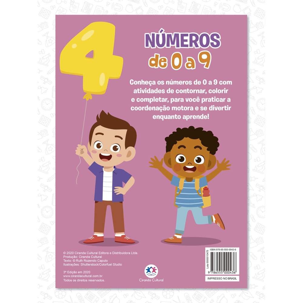 Livro Grampeado Números de 0 a 9 - Ciranda Cultural