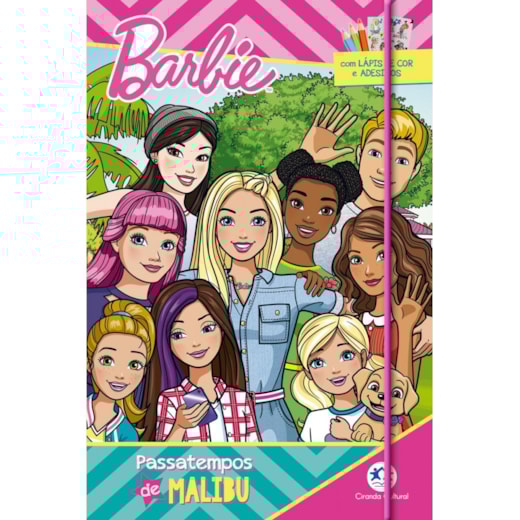 Livro Kit de atividades + lápis de cor Barbie - Passatempos de Malibu