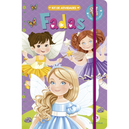 Livro Kit de atividades + lápis de cor Fadas