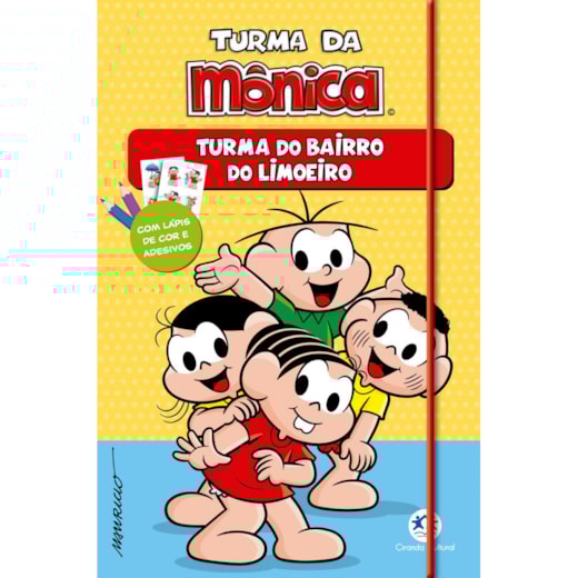 Livro Kit de atividades + lápis de cor Turma da Mônica - Amigos do bairro do Limoeiro