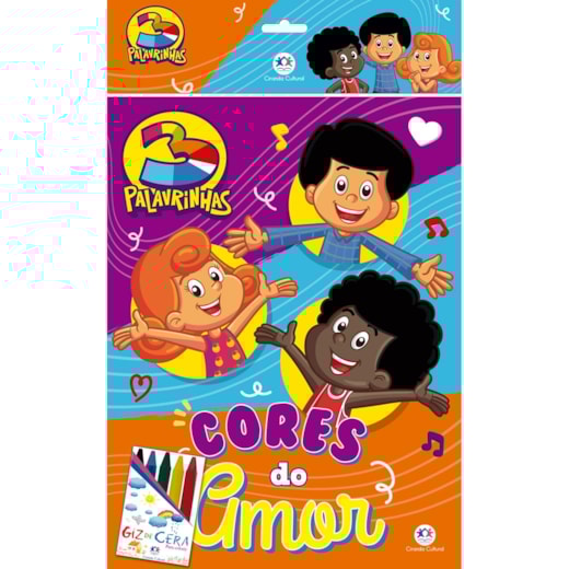 Livro Kit de colorir 3 Palavrinhas - com giz de cera