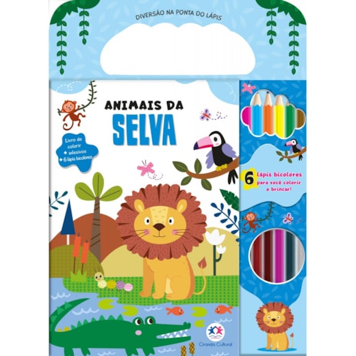 Livro Kit de colorir Animais da selva