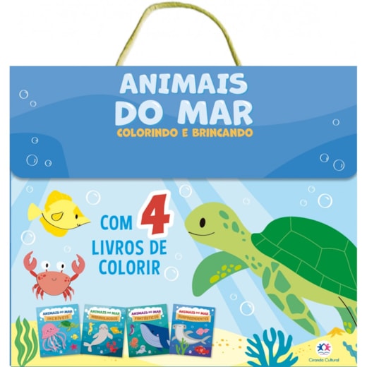 Livro Kit de colorir Animais do mar